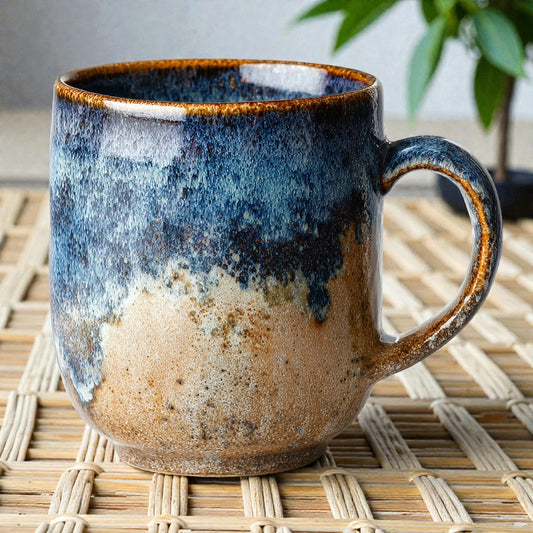 Artisan Hand-Glazed Ceramic Mug - Unique Reactive Texture