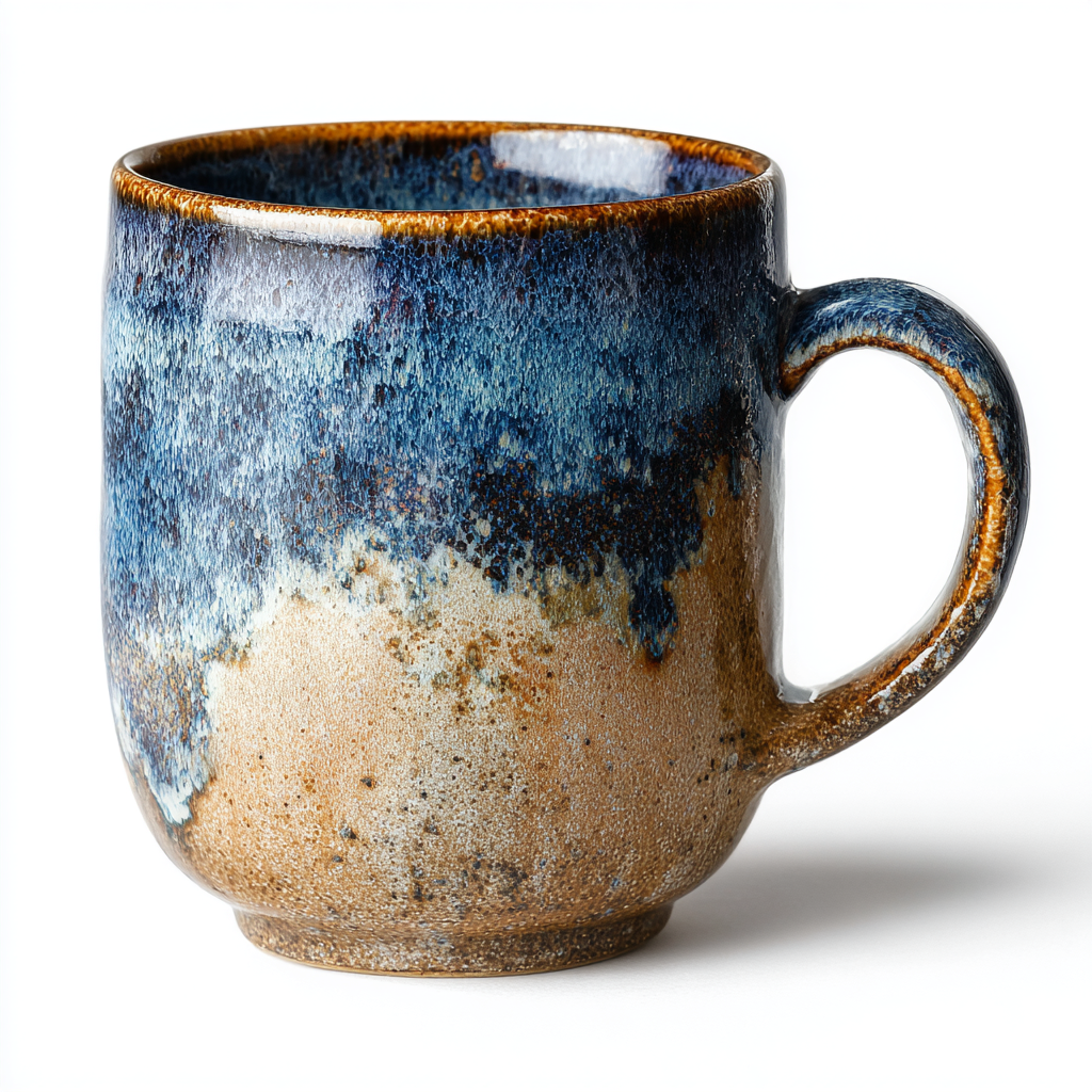 Artisan Hand-Glazed Ceramic Mug - Unique Reactive Texture